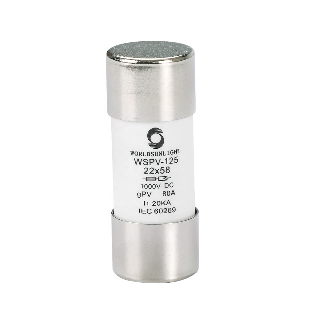 WSPV-125 fworld Sunlight CE 22*58 мм gPV 20kA dc 63A 80A 125A 2 полюса PV солнечный dc 1000V Предохранитель