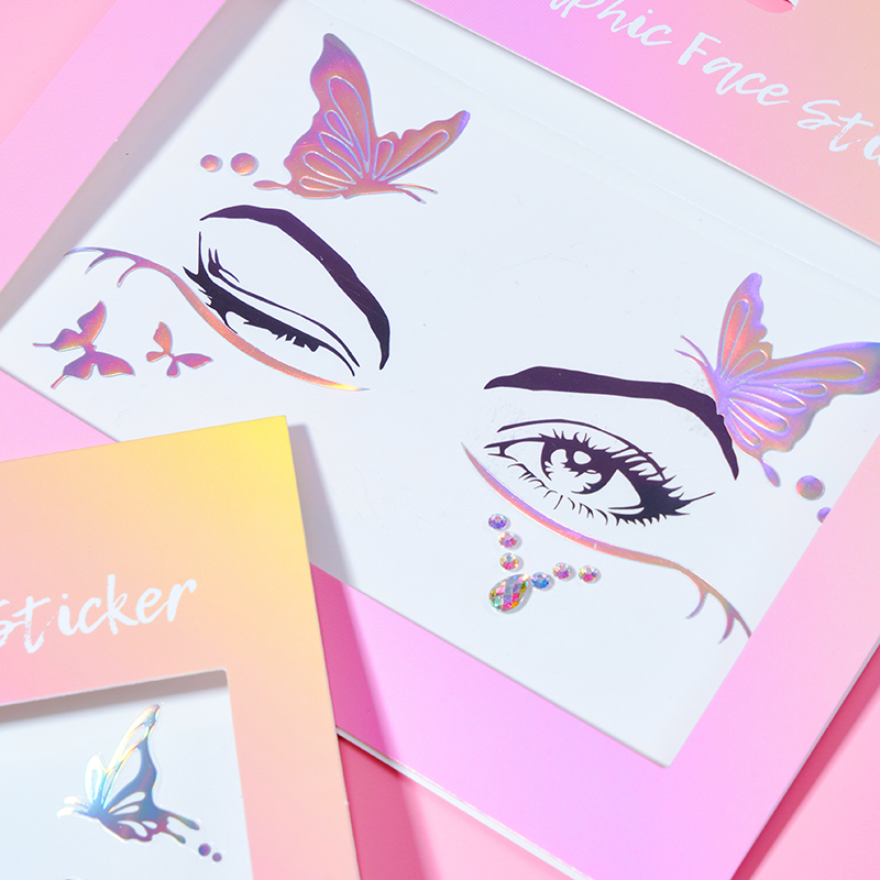 Metallic Designs Glitter Temporary Tattoo Stickers Kid Body Tattoo Butterfly Tattoo