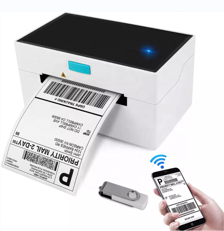 Дешевые 4 дюйма чековый принтер этикеток автоматическим резаком системы POS термопринтер 110 мм USB синий зуб термальный принтер машина