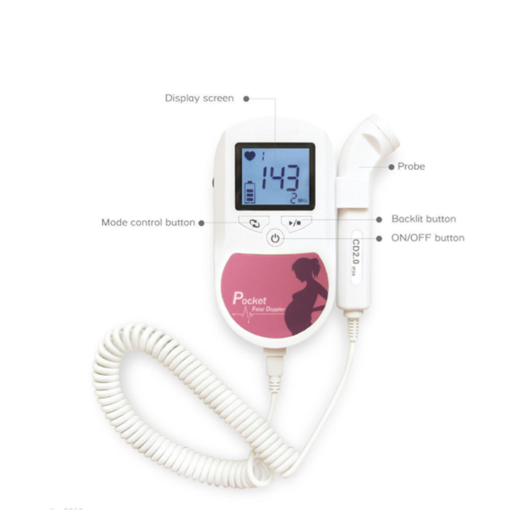Medical Ultrasound Instruments Ultrasound Sound Baby Heartbeat Monitor Digital Portable Fetal Doppler