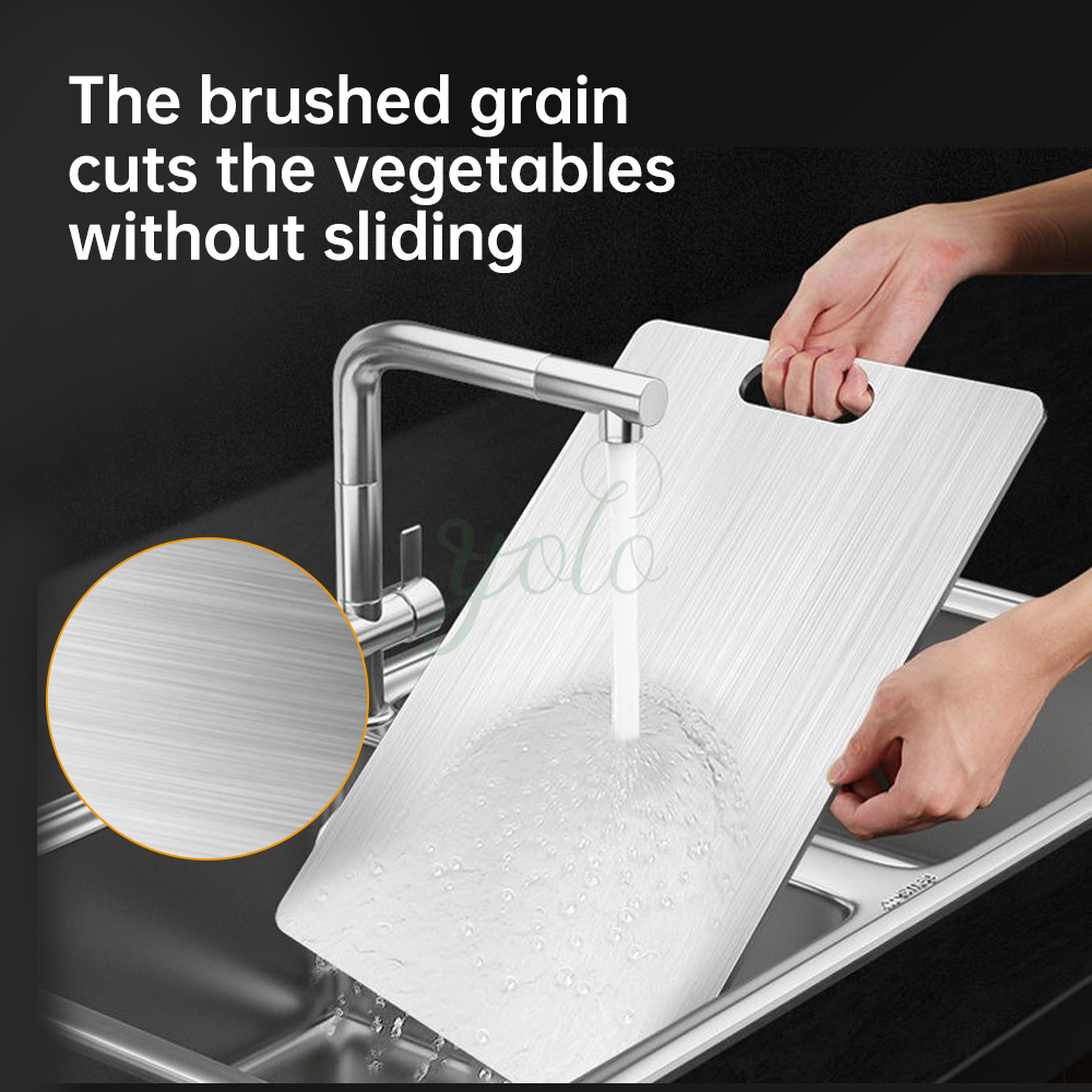 Dishwasher Safe Non Moldy Food-Grade Metal Chopping Block Stainless Steel Double Sided Titanium Cutting Board 2 In 1 For Kitchen