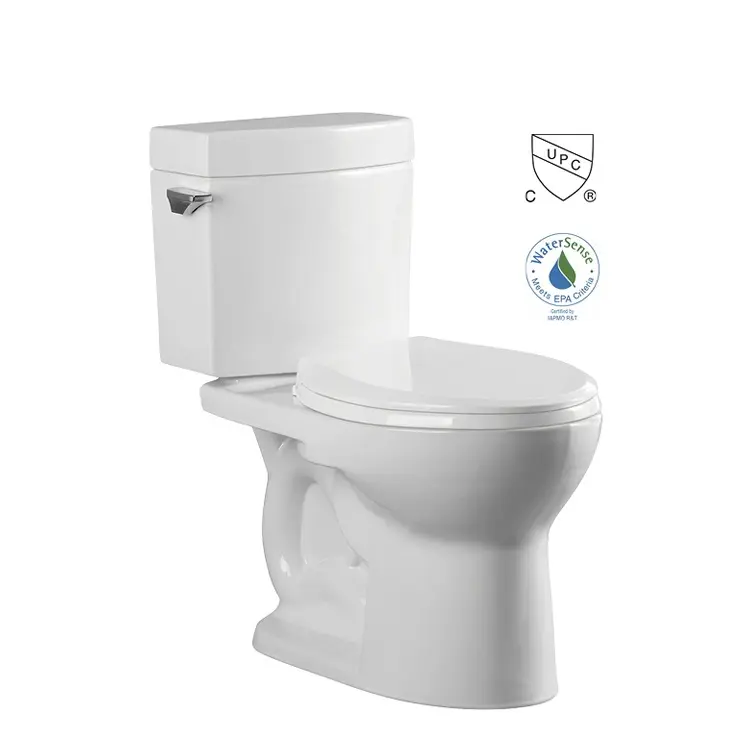 American standard UPC single flush elongated two piece toilet