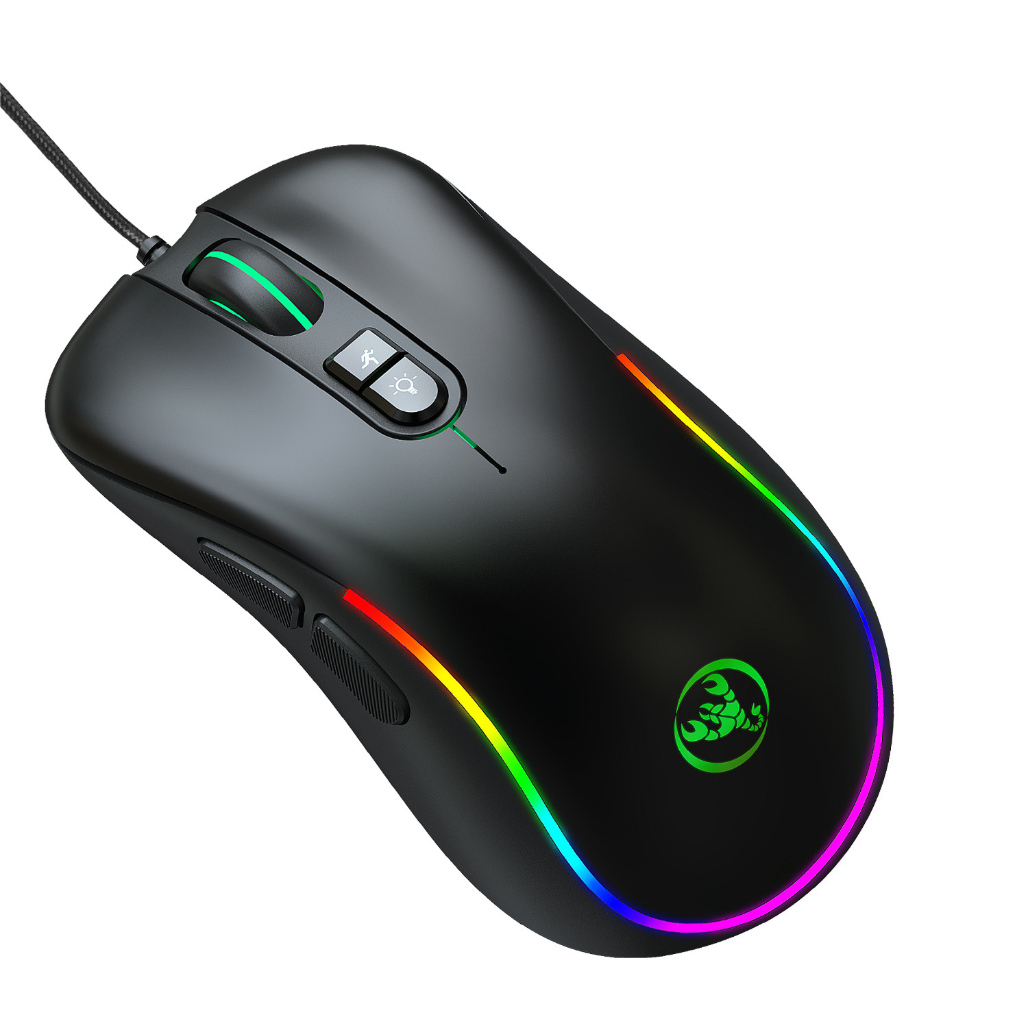 High-end 6 RGB Adjustable DPI 6400 RGB Lighting Programmable Gaming Mouse 7D Mini Optical Wired Computer Mouse