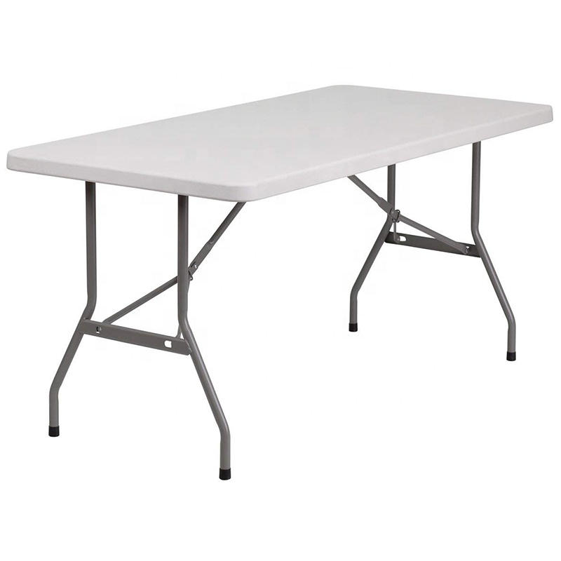 Китай Оптовая 6ft x 2.4ft прямоугольник белый открытый пластиковый складной стол для паритетов