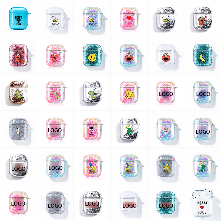 Роскошный чехол с жидкими блестками для Airpods, защитный прозрачный чехол для Airpod 2, чехол для наушников