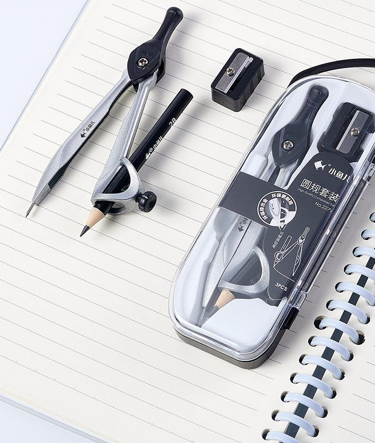 school drawing compass set geometric set 3 pieces professional technical metal compass