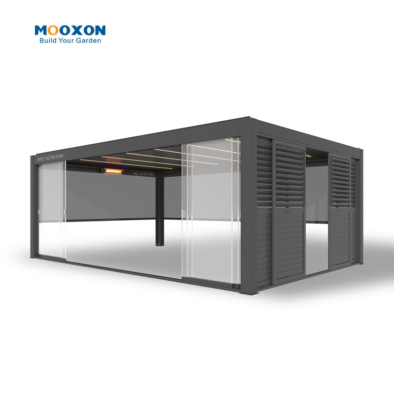Mooxon Pergola Waterproof Aluminum Gazebo Skypoly Roof Aluminium Bioclimatic Pergolas Motorized Outdoor Carports