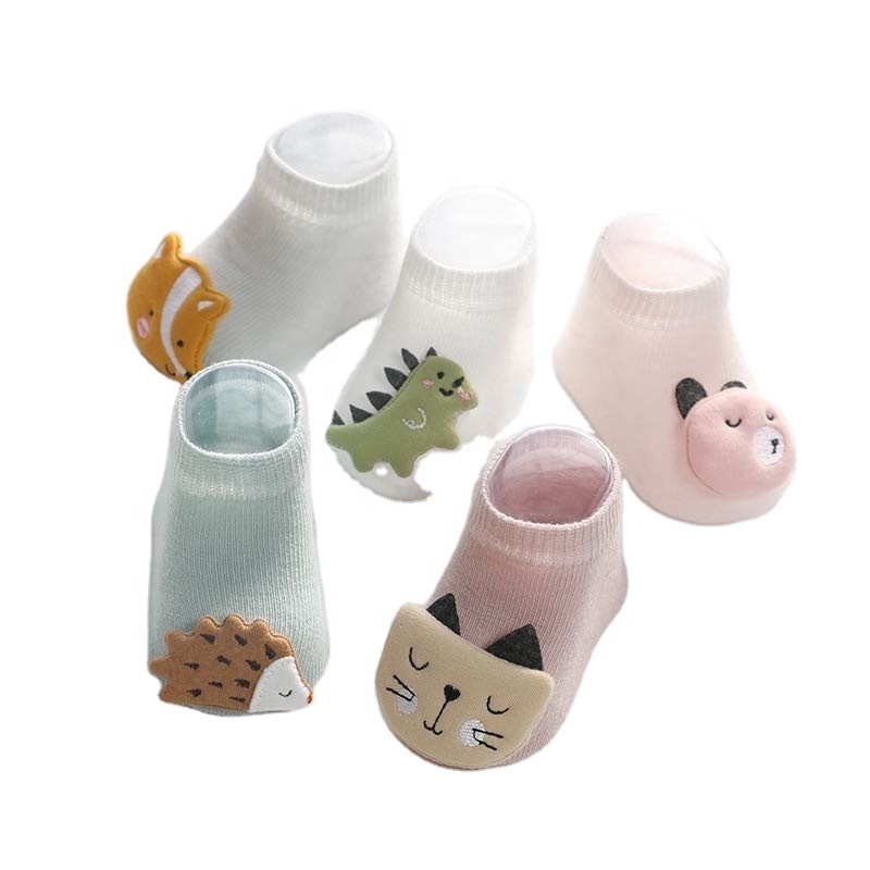 Spring Summer Fall Winter New Cartoon Animal Non-Slip Baby Floor Socks Toddler 0-3 Years Children Boat Socks