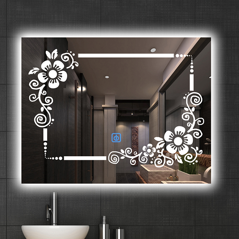 Modern Bathroom Wall Mounted Smart Cosmetic Led Mirror With Time Display