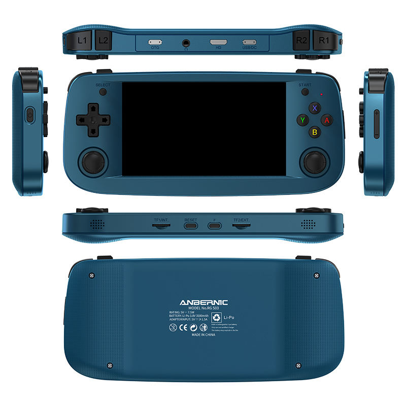 Портативная игровая консоль Anbernic RG503 в стиле ретро, 4,95 дюймов, с OLED-экраном, система Linux, портативный игровой плеер RK3566, 5G, Wi-Fi