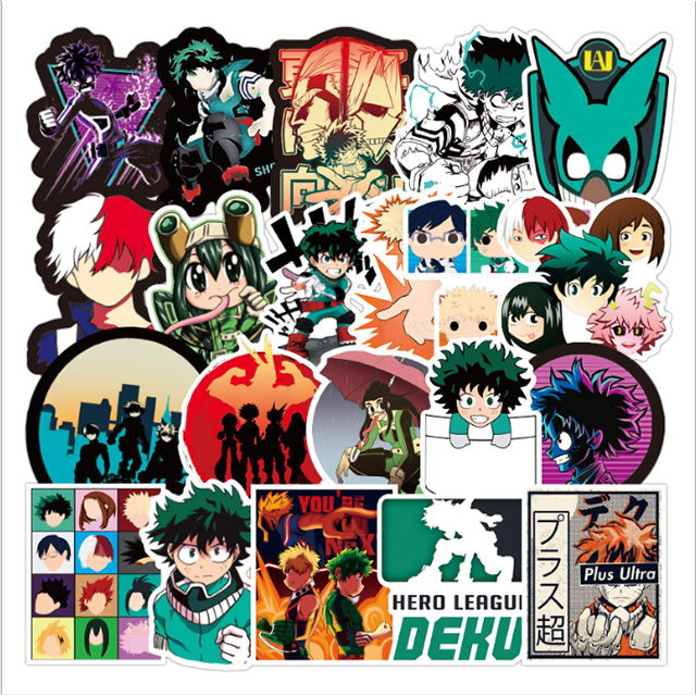 100 шт. мой герой чемодан наклейки для ноутбука скейтборд Izuku Midoriya может Boku без герой с анимационным персонажем стикер