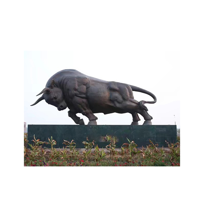 Cheap large golden brass bronze wall street bull statue for sale
