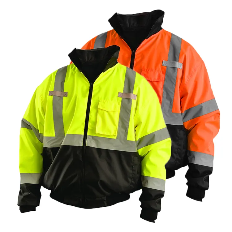ZUJA Sample Available Reflector Jackets Winter Safety Reflective Road Safety HiVis Freezer Jacket