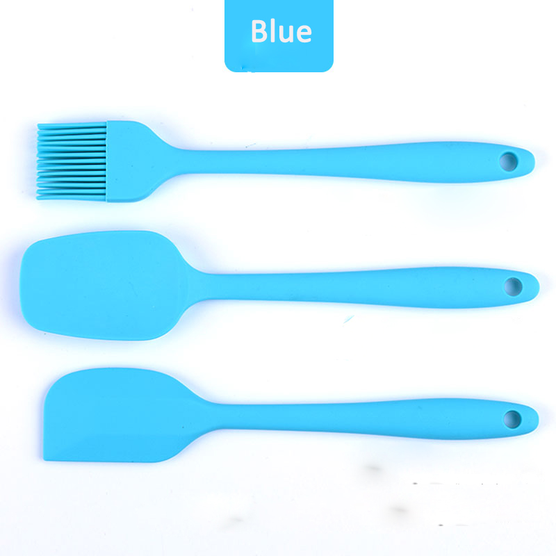 Colorful Food Grade BPA Free Kitchen Cooking Tools 3pcs Silicone Kitchen Baking Utensils Set