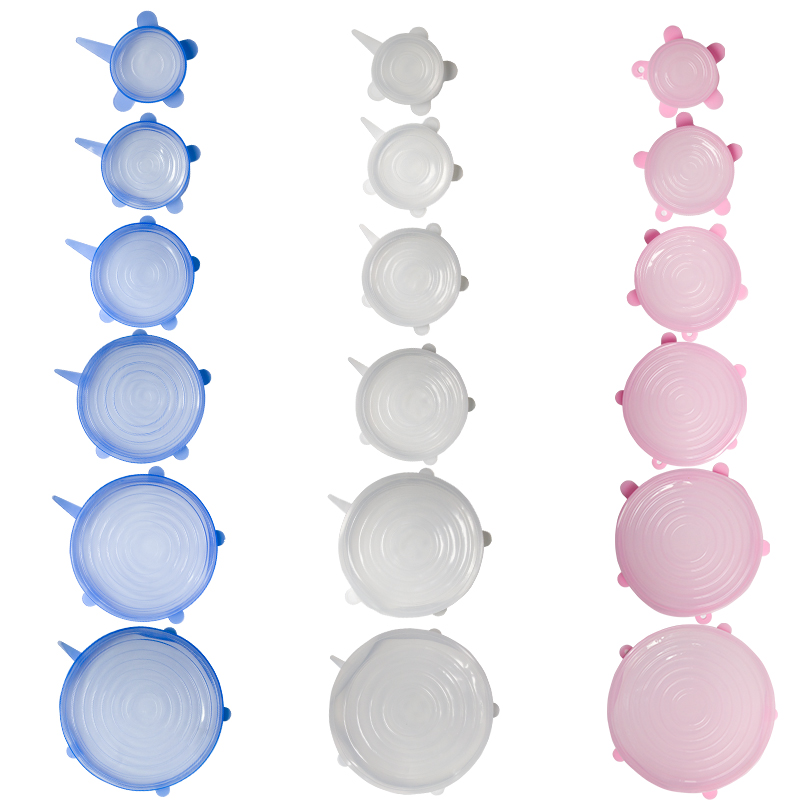 Kitchen Tool Silicone Fresh-keeping Cover 6 Pcs Set Fresh Food Safe Silicone Cover Silicone Stretch Lids