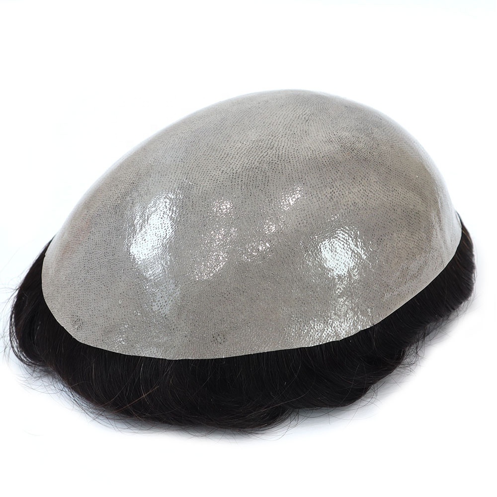 DURO PUG Stock PU poly Human hair Toupee Hair System for Men