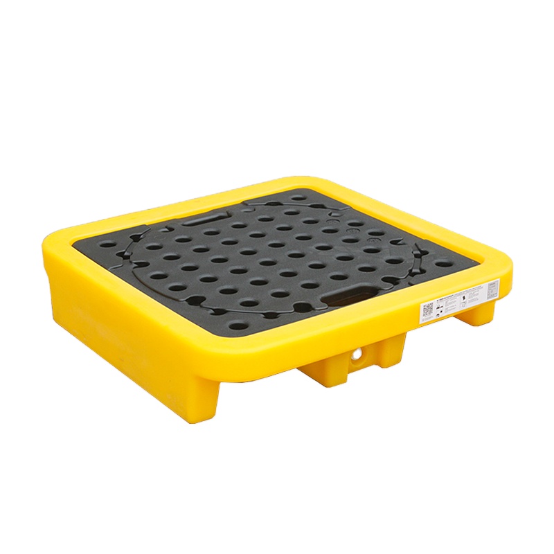 Safe storage single drum LLDPE Yellow plastic pallet containment