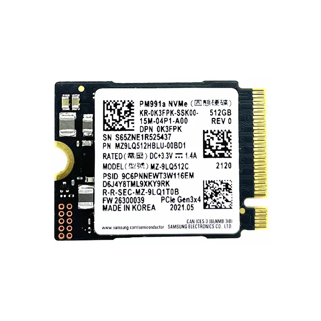 Для Samsung PM991a 1 ТБ 512 ГБ 256 ГБ SSD M.2 2230 Внутренний твердотельный накопитель PCIe3.0x4 NVME SSD для Microsoft Surface Pro7 + Steam