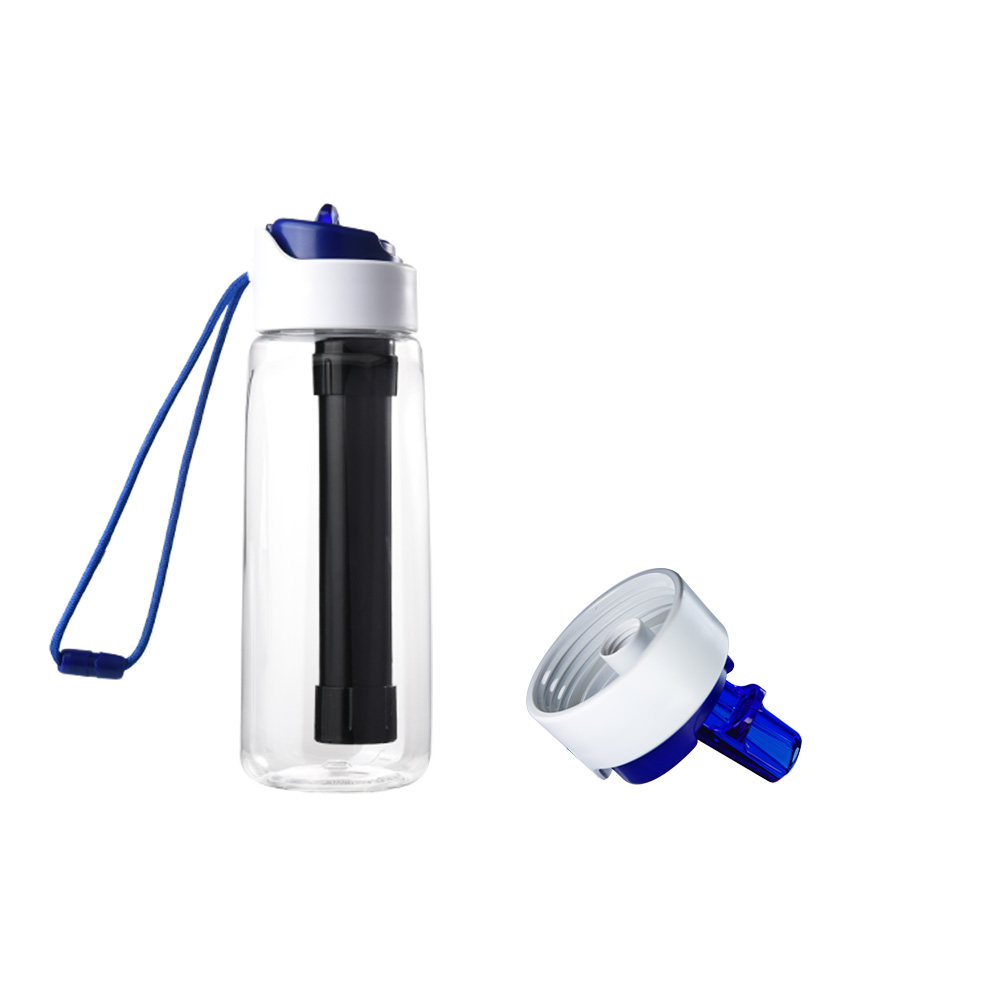 Outdoor Survival Water Filter Bottle Alkaline Water Bottle Filter for Camping Hiking Emergency 750 ML