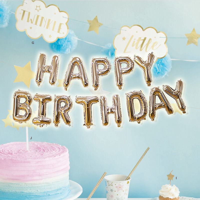 Factory Original 16 Inch Gold Mylar Number Balloons 40'' Party Decoration Helium Foil Balloon Happy Birthday Letter Balloons