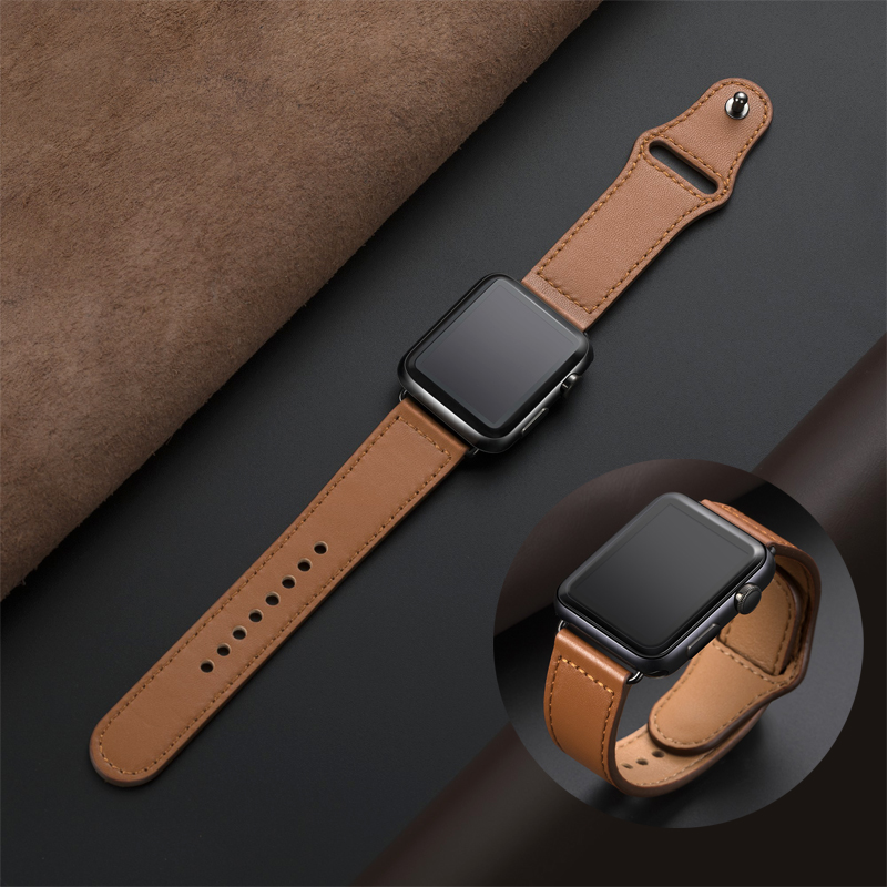Ремешок из натуральной кожи для Apple Watch 42 мм 44 мм Apple Watch 4 5 38 мм 40 мм Iwatch 3/2/1