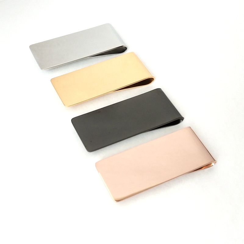 Classic stainless steel banknote clip Metal matte texture money clip Titanium steel money clip logo engraved on demand