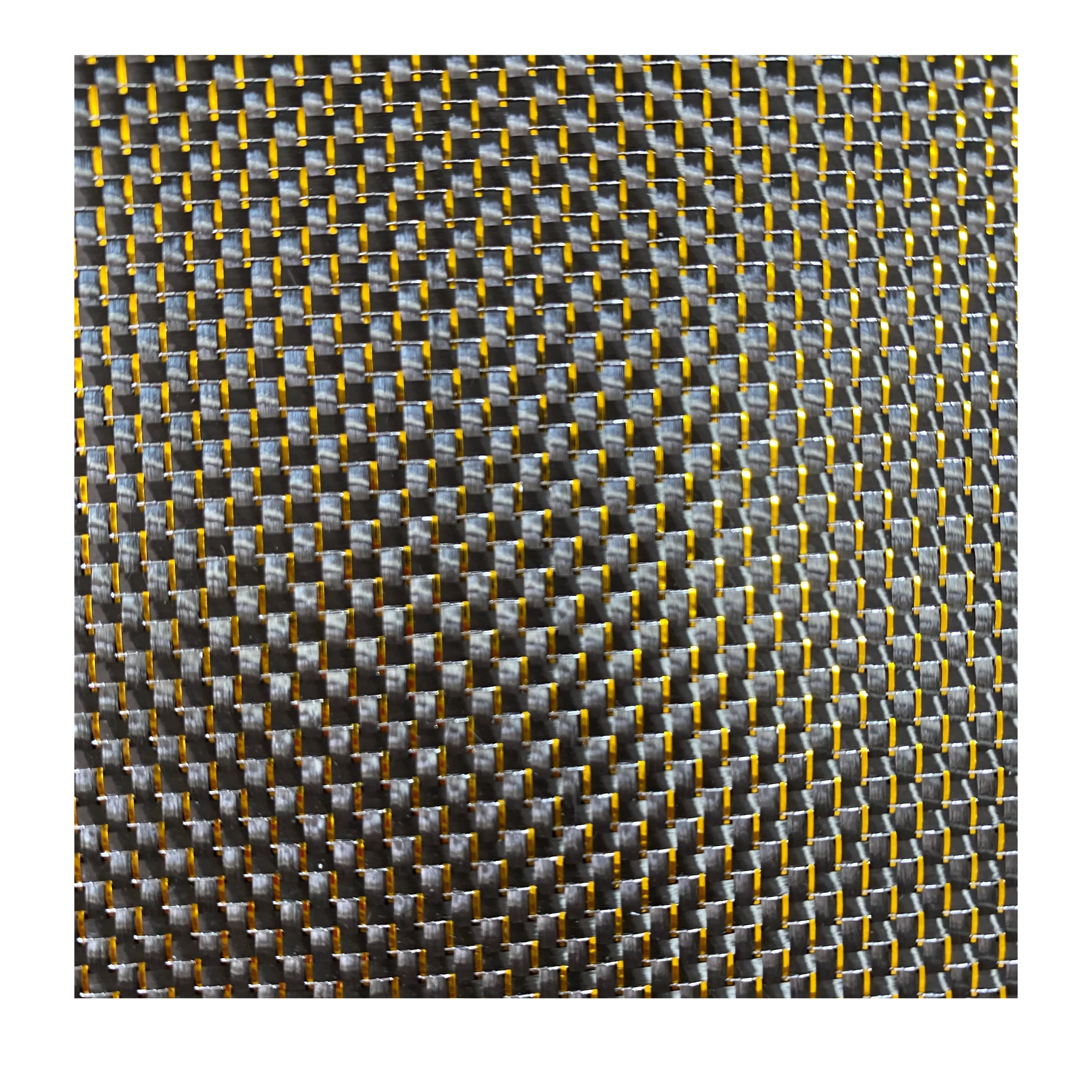 Metallic golden glitter carbon fiber fabric