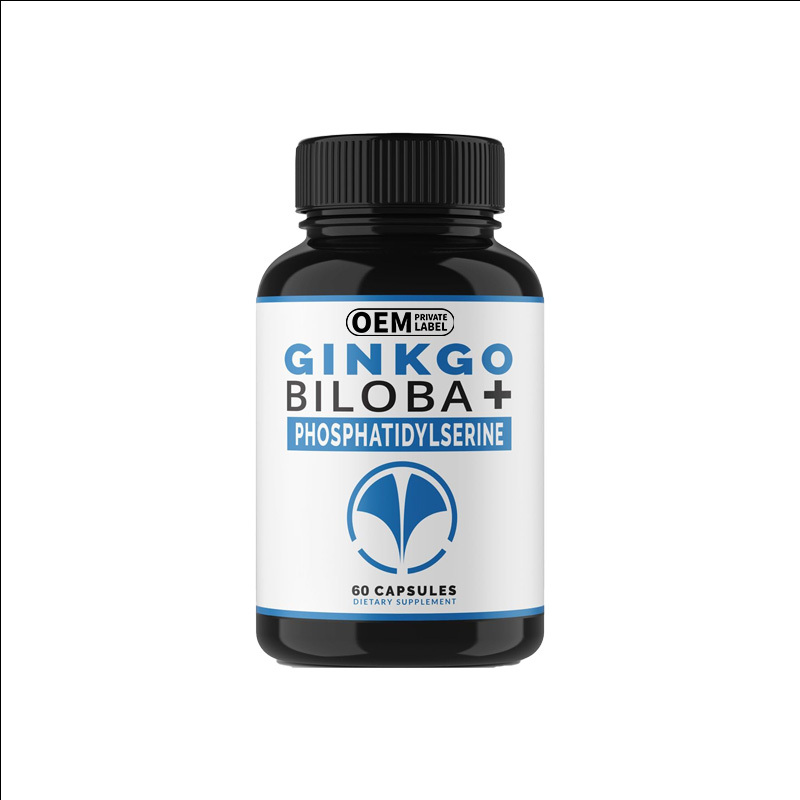 OEM Nootropic Brain Supplement Ginkgo Biloba+ Phosphatidylserine 60 Capsules Helps Improve Mental Performance And Working Memory