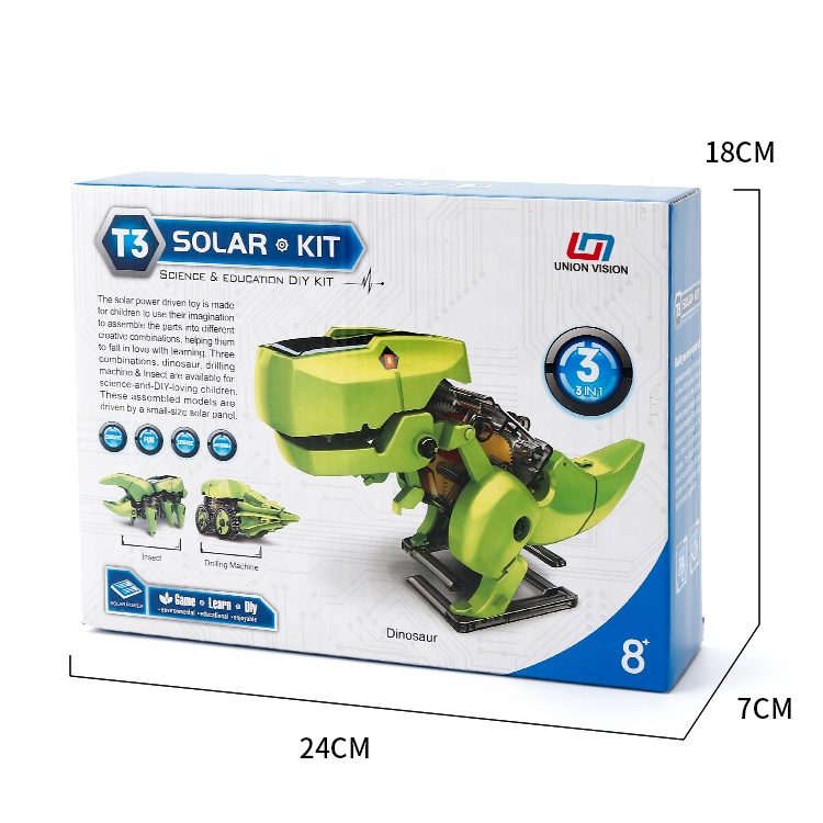 New Product Funny Science Solar Power Energy System Robot Kits 3 In 1 Diy Toys For Kids