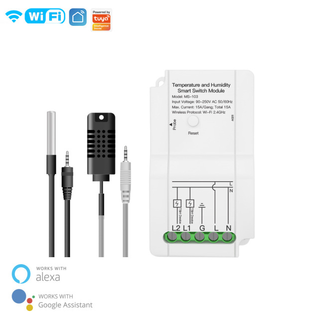 Умный датчик температуры и влажности Smart life tuya 15A WiFi, домашний Модуль Автоматизации