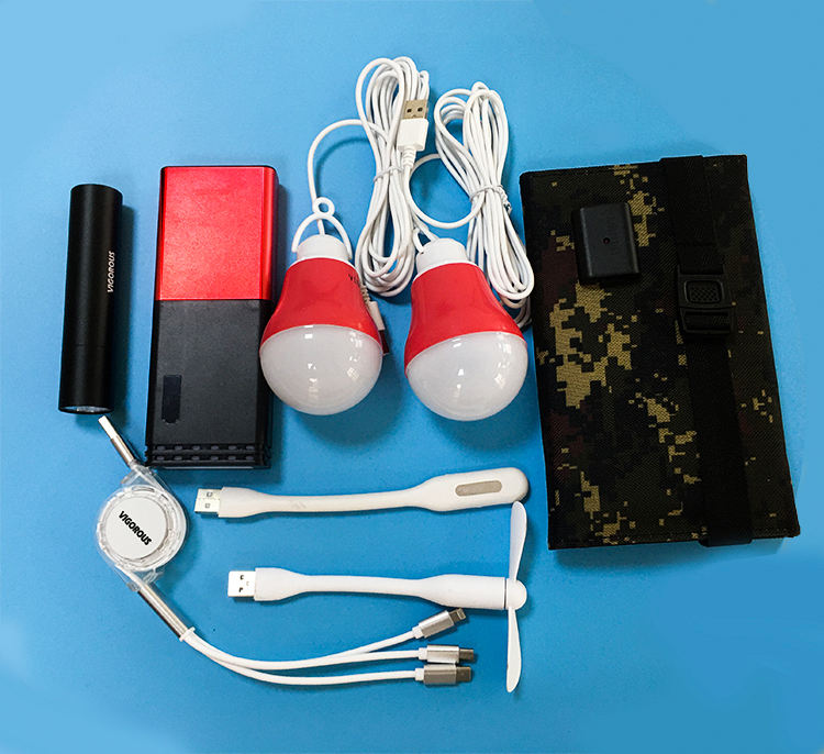 VG батарейный блок с 5x18650 dual usb Солнечная энергия Кемпинг фонарик 12000mah батарея Чехол банк мощности коробка синий