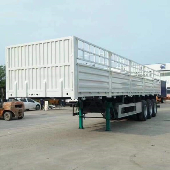 #OYJD industry leading level high fence semitrailer 60t payload flatbed trailer use containers vegetable transport on sale