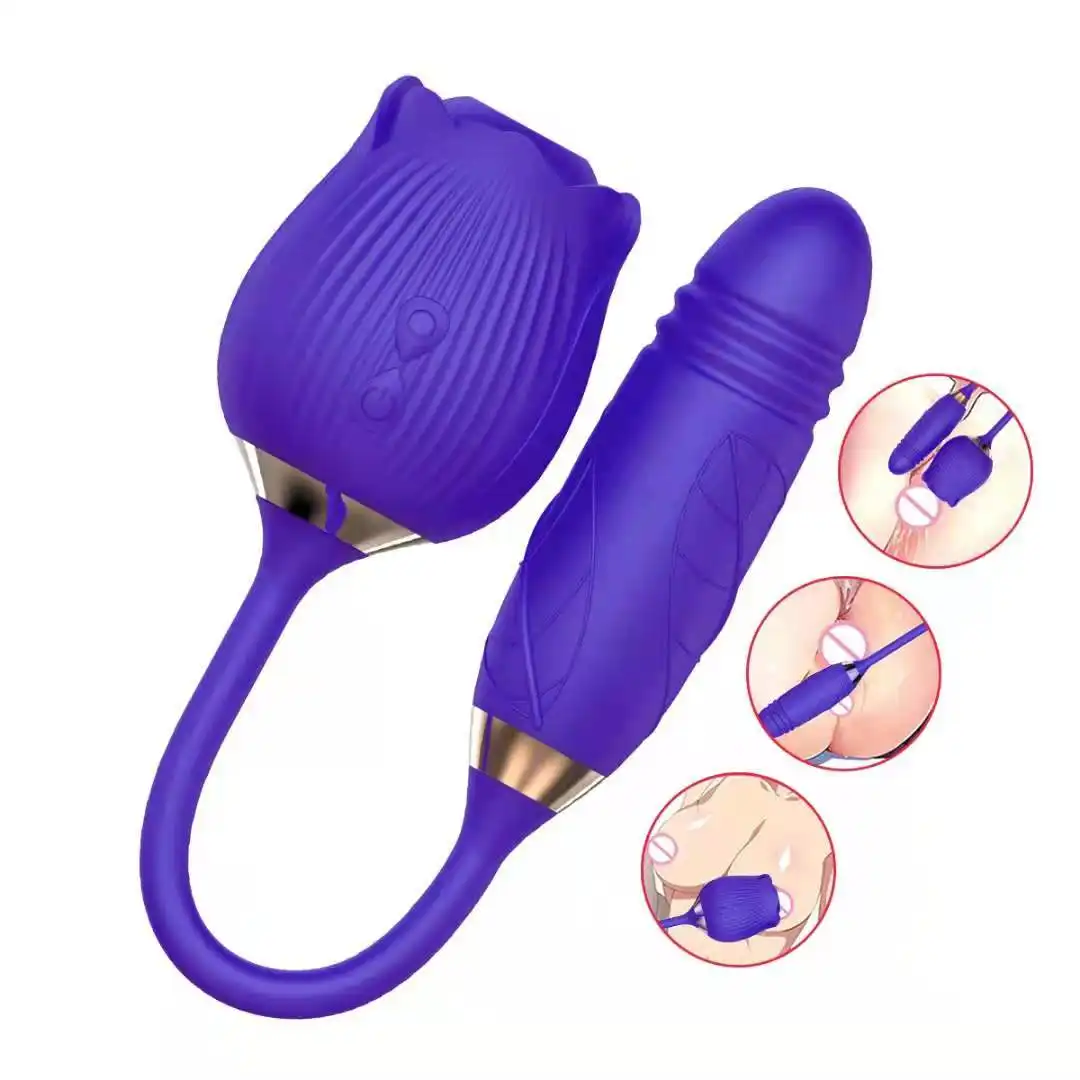 Custom Logo Rose Nipple Vibrating Tongue Vibrator Sucking Cibrator Suction Clot Sucker Dildo Sex Toys Women silicon sex toy