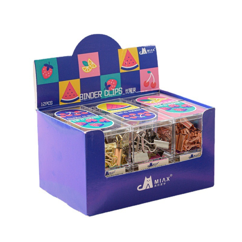 Wholesale High Quality Multi color Paper Binder Clips Files Binding Clamps for Student Office Stationery