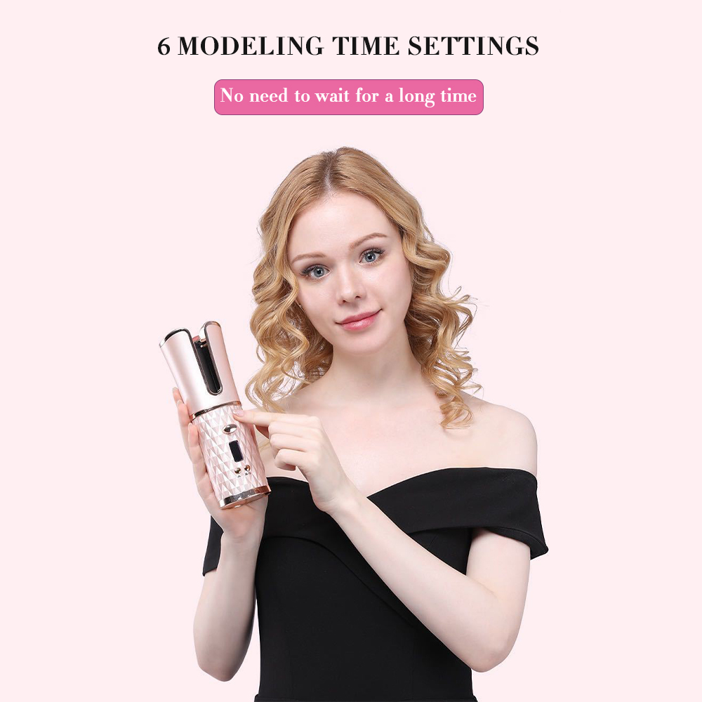 Auto Ceramic Wireless Curling Iron Hair Waver Tongs Beach Waves Iron Curling Wand Air Curler USB Cordless Automatic Hair Curler
