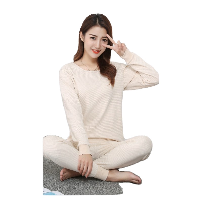 100% cotton women's thermal underwear Organic cotton women's comfortable long underwear