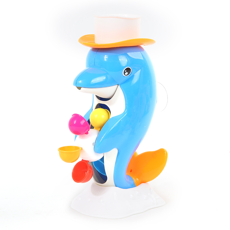 Hanging Suction Cups Tub Plastic Baby Water Dolphin Bath Toy Sets for Kids