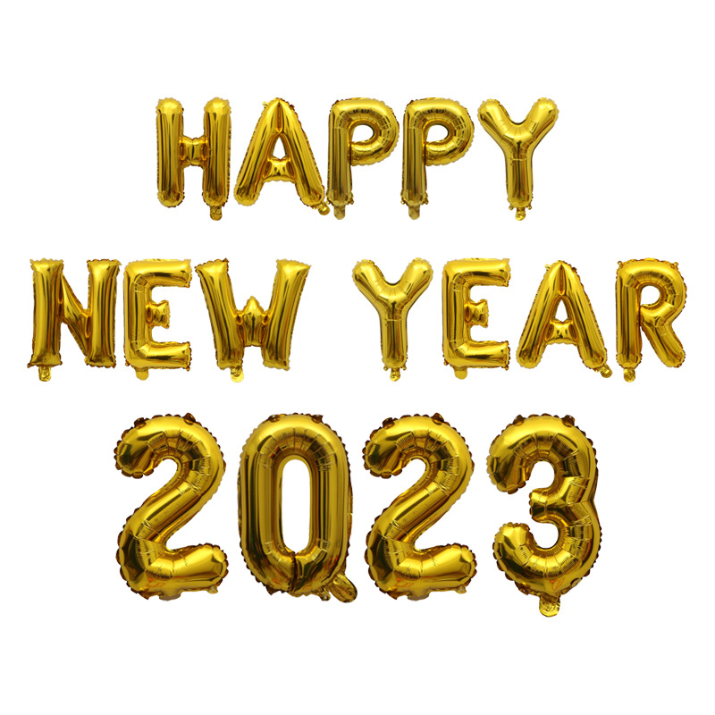 Фольгированные шары с надписью Happy New Year, 16 дюймов, 2023, украшения для вечеринки, гелиевые шары с розовыми, золотыми и серебряными буквами, 2023