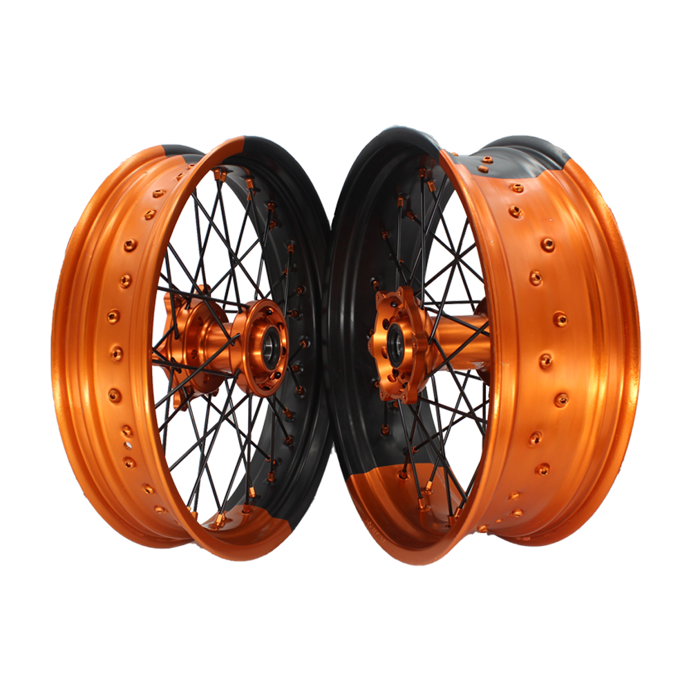 Комплект колес Supermoto EXC SXF 125 250 300 350 450, комплект колес Supermotard для KTM, 17 дюймов, 36 отверстий, MOQ, 1 комплект