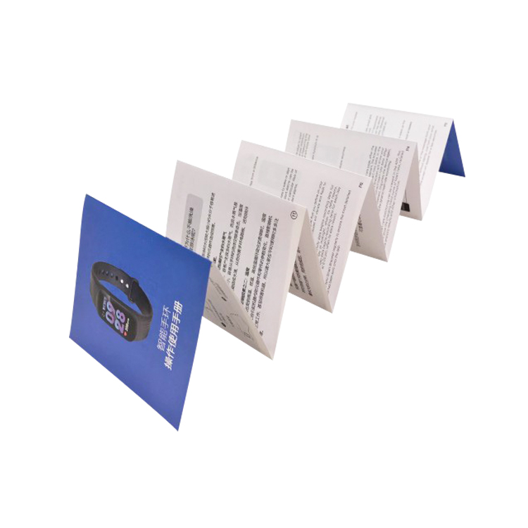 Custom paper printed instruction folding leaflet die cut brochure manual