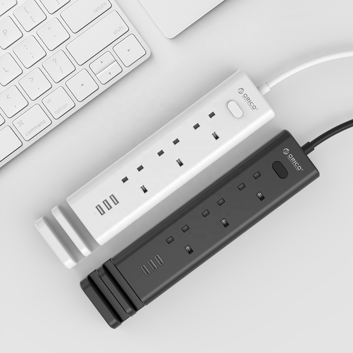 China Manufacturing Customized Desktop 13A 15A UK 3 AC Outlet USB Power Extension Socket ODS-3A3U-UK