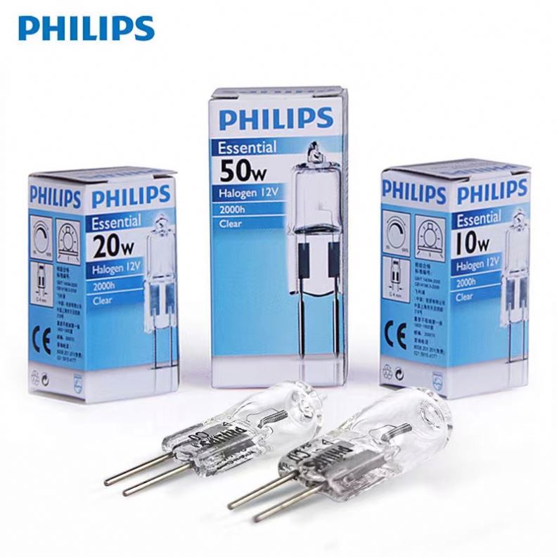 PHILIP-ESS капсула с прозрачной колбой G6.35 G4 12v мощностью 10 Вт, 20 Вт, 50 Вт мини бусины диммируемая G4 галогенные лампы