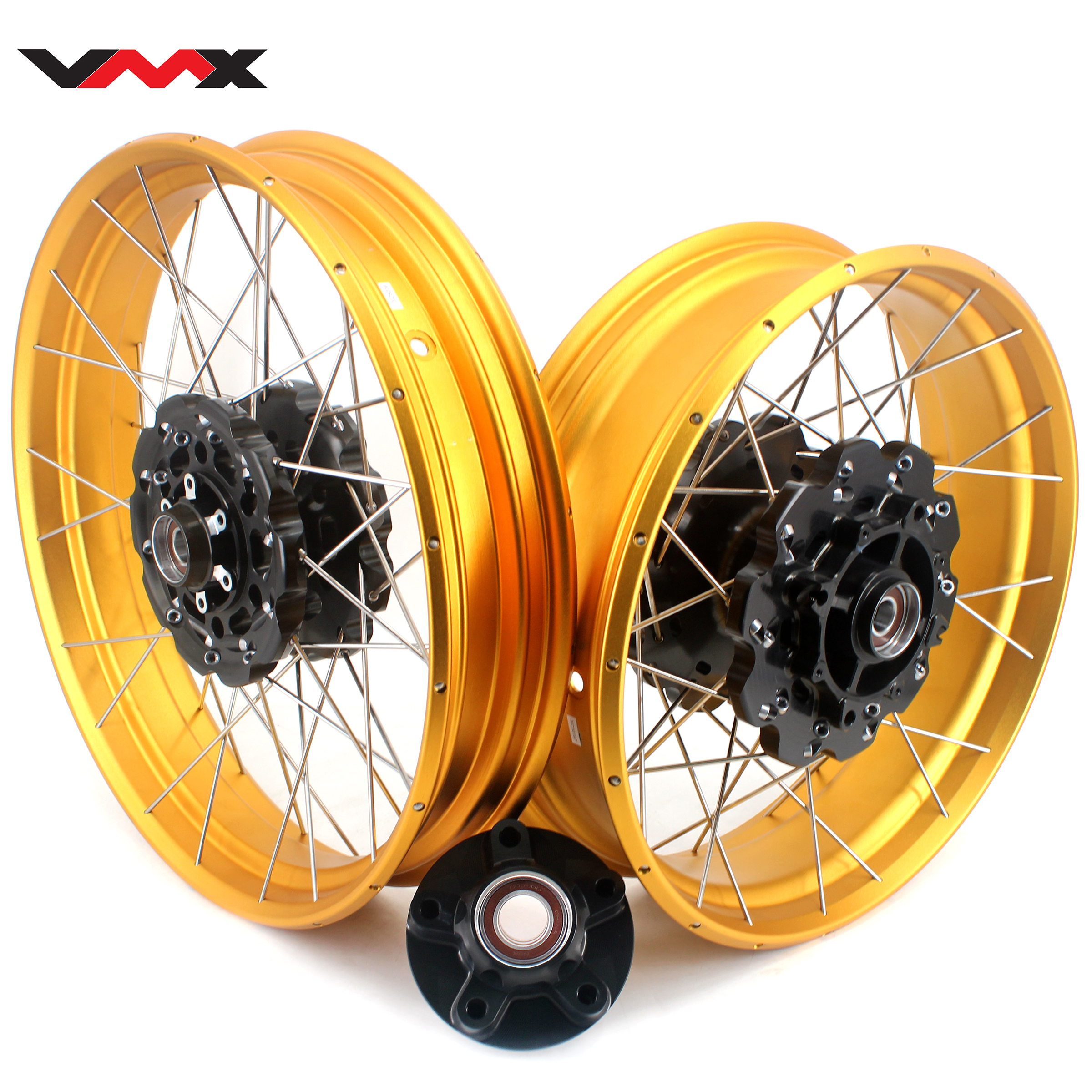 VMX 2,15*21 "/4,25*18" или 3,0*19 "/4,25*17" бескамерные диски подходит Африка Twin CRF1000L 2016-2020 черный концентратор с золотой оправой