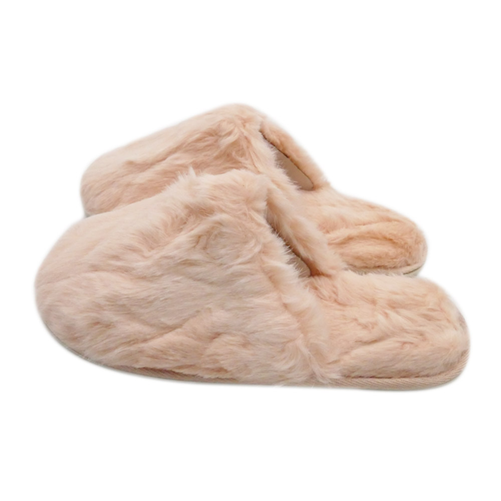 Fashionable china manufacture wholesales pink princess soft faux fur non-slip slippers for girls
