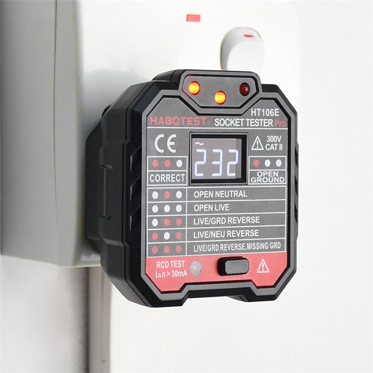 Низкая цена HT106D ес RCD электрический цифровой тестер штепсельной вилки