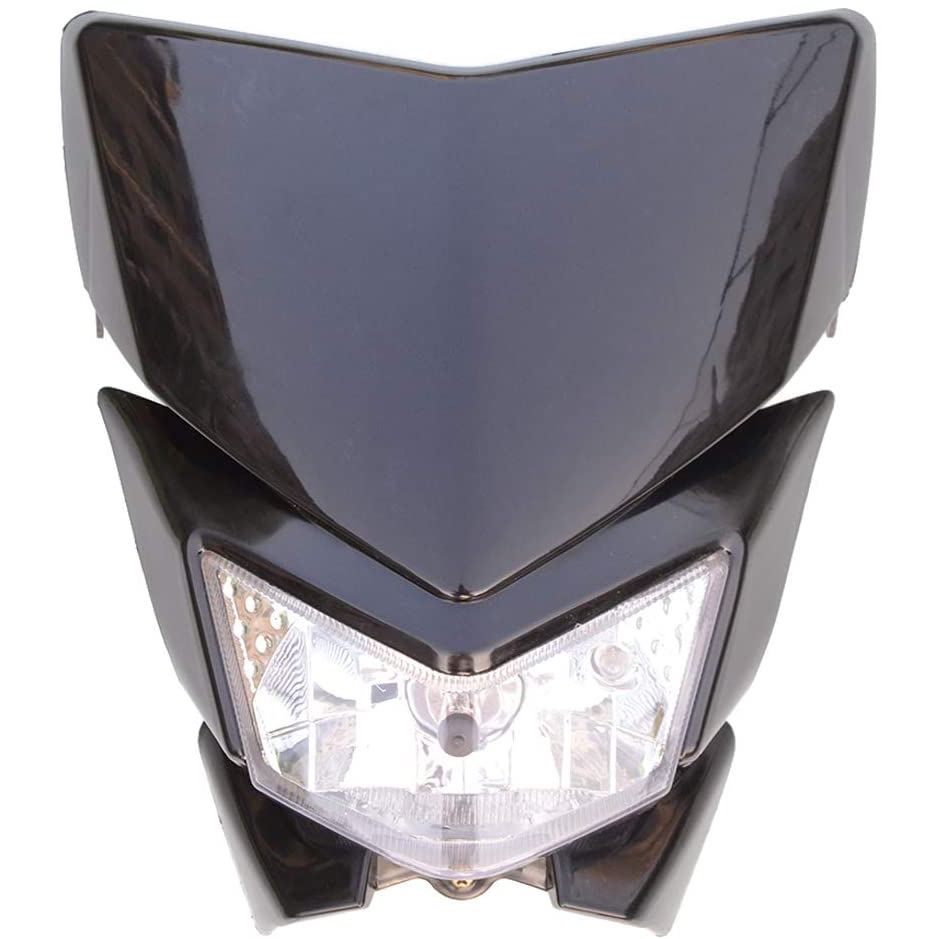 GOOFIT H4 black headlight lampshade with front fairing 12V 35W Replacement For motorcycle Dirtbike