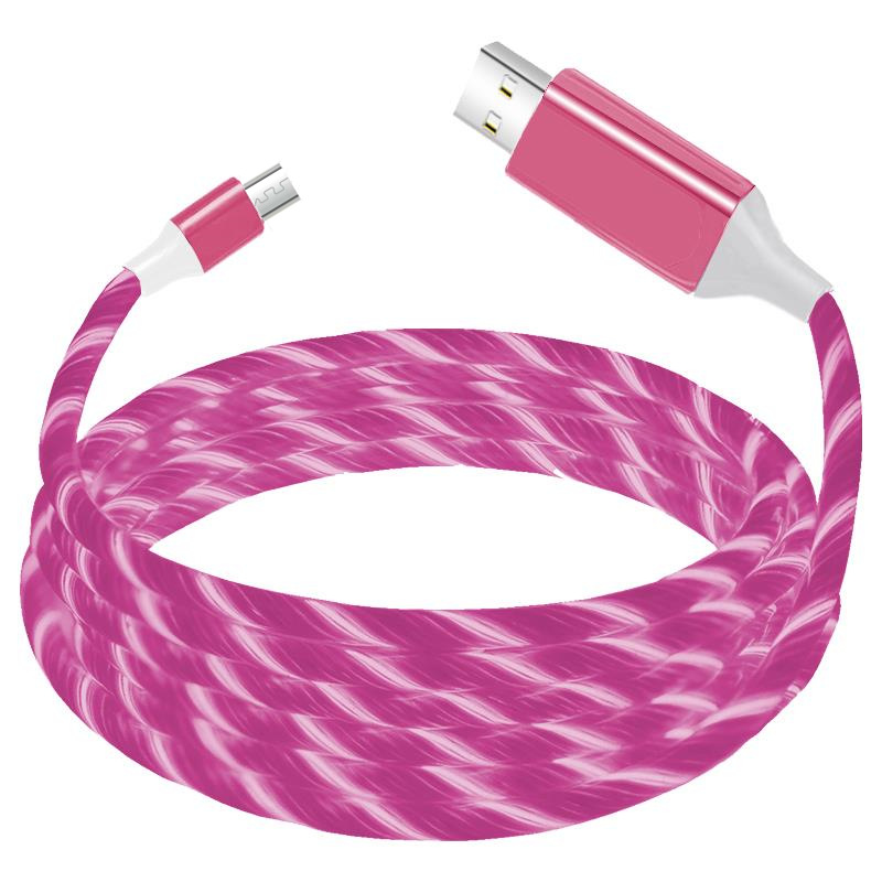 Быстрое зарядное устройство Micro USB Тип C LED Свечение течет USB Дата-кабель 8 Pin зарядный кабель для мобильного телефона