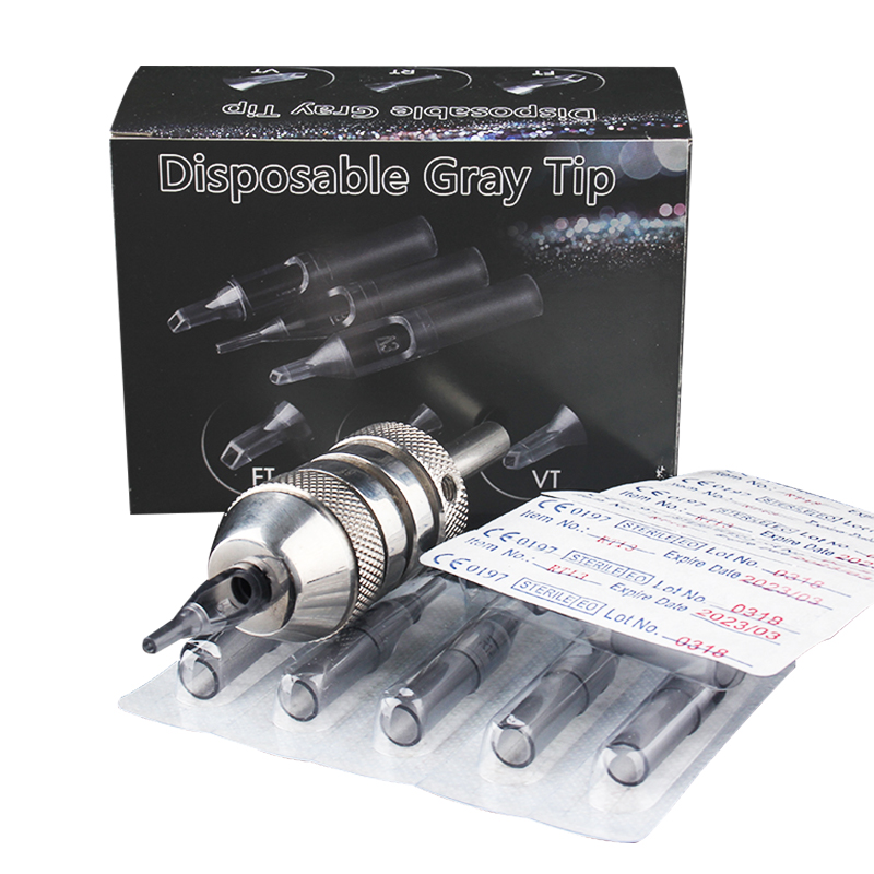 Disposable Gray Short Tip Tube Supplies Tattoo Machine Needle Tip Tattoo Kit