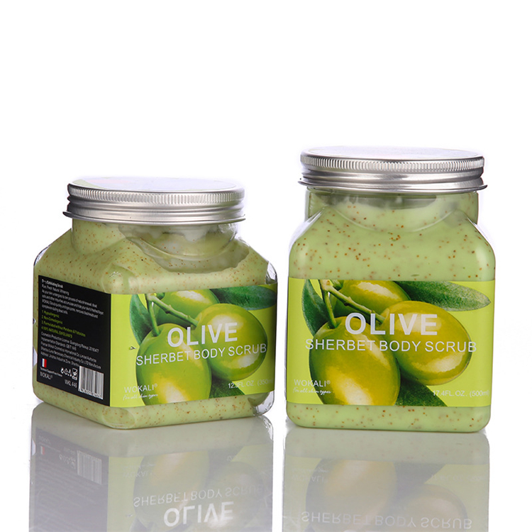 Wokali Pure Natural Fruits Extract 350ML Olive Body Scrub-18 kinds of Scents