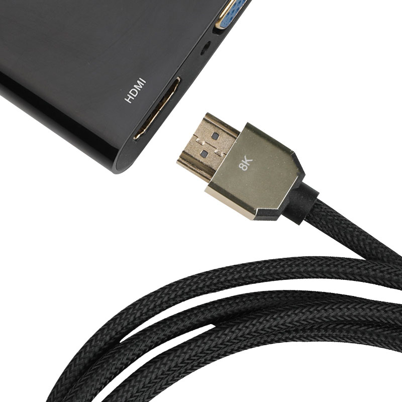 8K HDMI Cable 6ft  GloryMark HDMI Cord 2.1 High Speed 48Gbps HDR HDCP 3D 2160P 1080P 28AWG Compatible with UHD TV  Blu-ray  Xbox